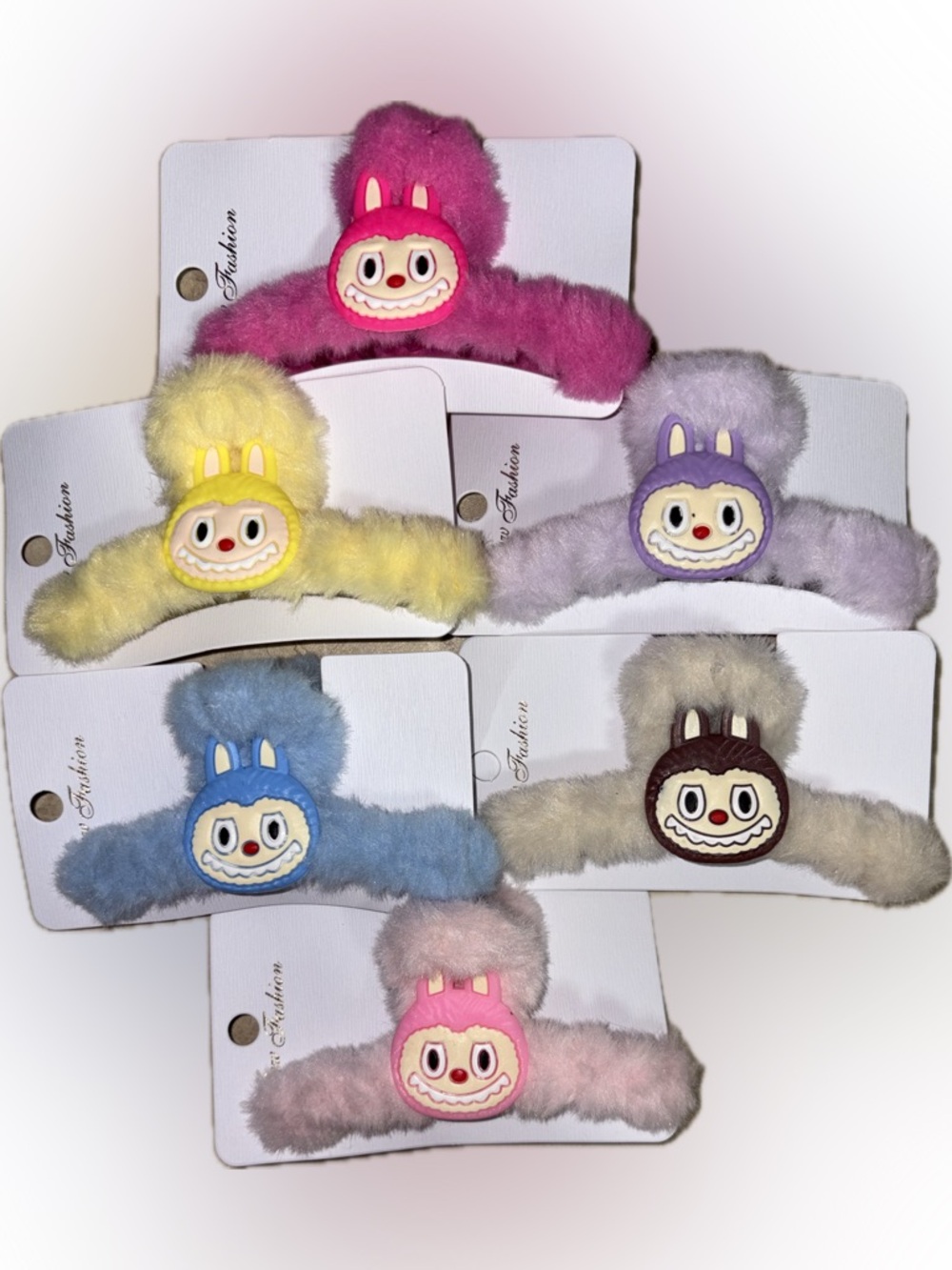 Furry Claw Hair Clips with Labubu Face - pick 1! 🤩 bundle 5 for $20!